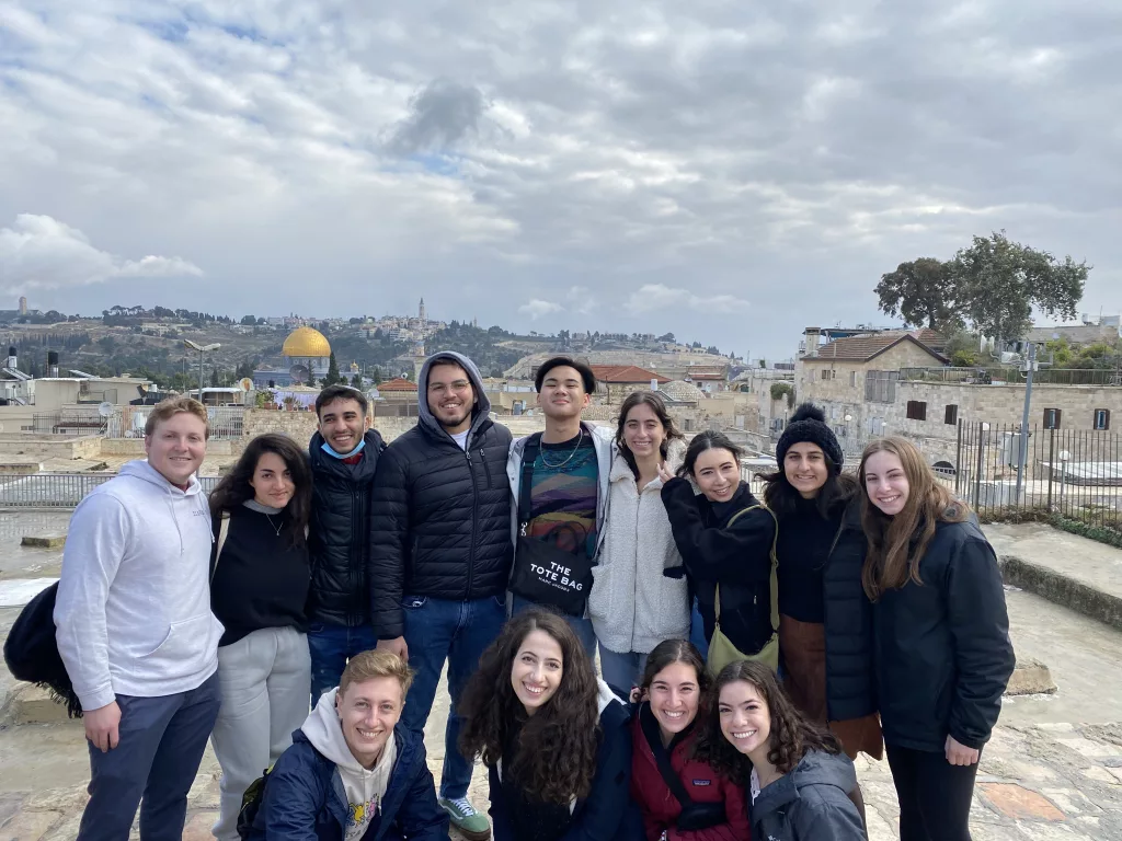 Students from the Ohio State University Hillel in Jerusalem.