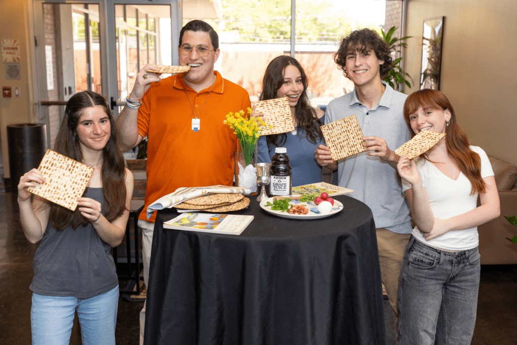 Students celebrating Passover at Hillel